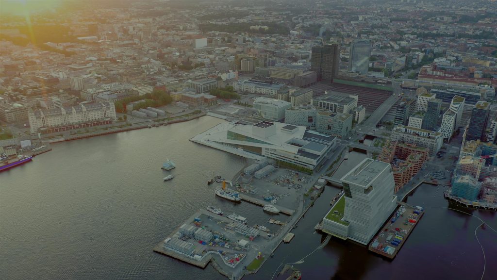 Aerial view over Oslo, Norway