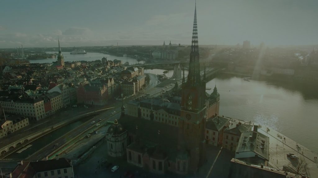Aerial image over Skeppsholmen, Stockholm
